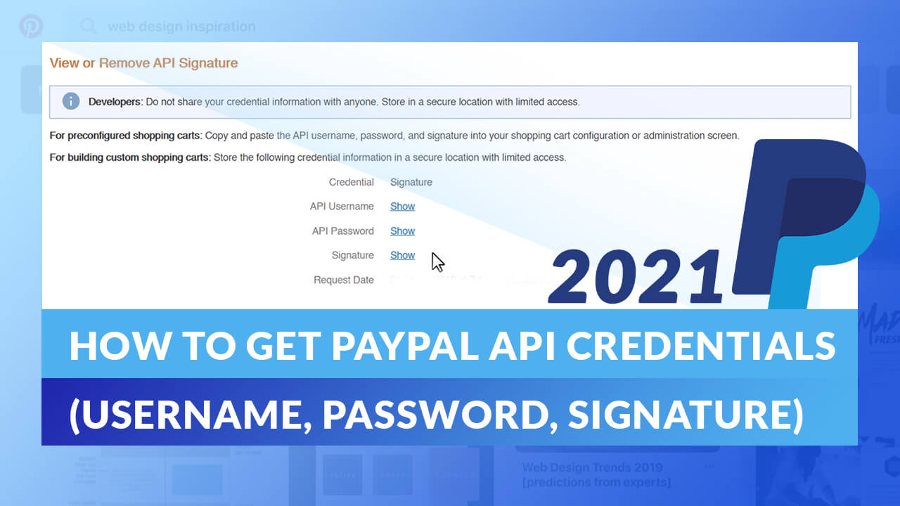How to Get Paypal API Credentials (Username, Password, Signature)