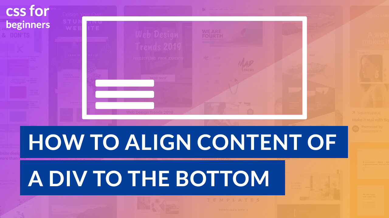 How to align content of a div to the bottom