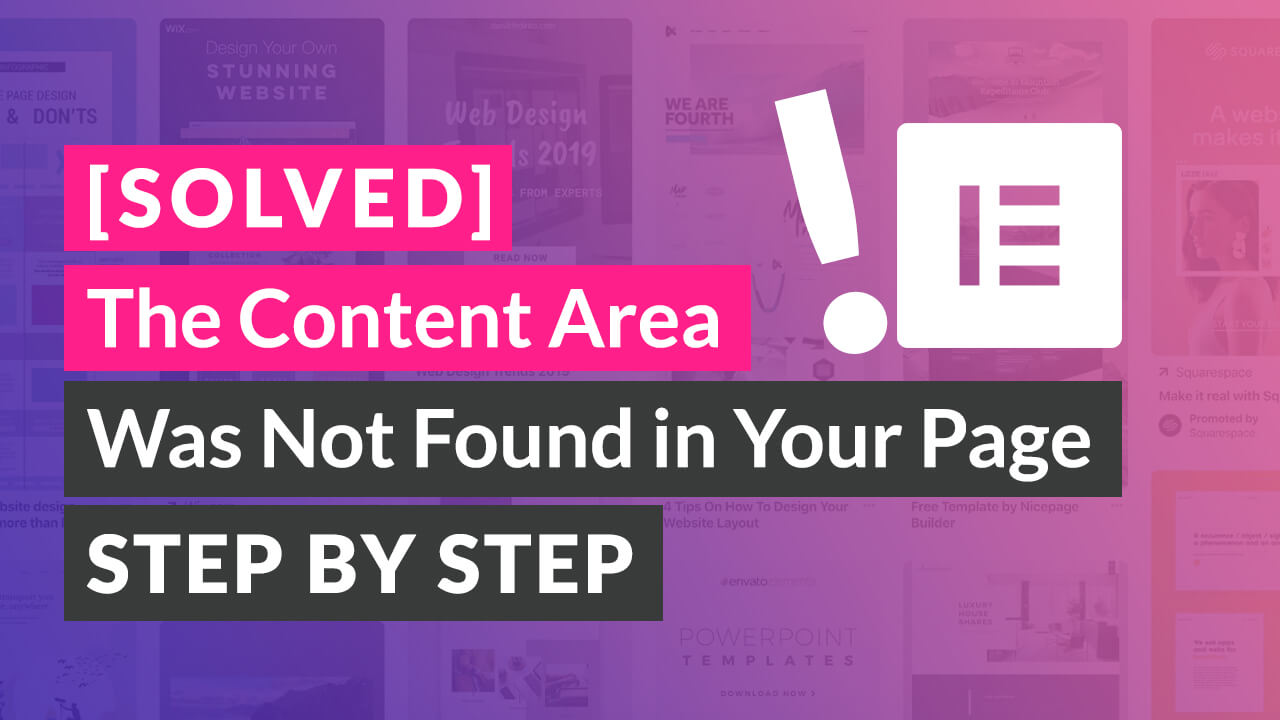 How to Fix The Content Area Was Not Found in Your Page